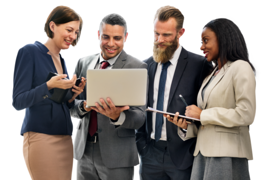 Png business team working together sticker, transparent background