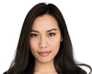 Asian young woman png transparent, beautiful face portrait