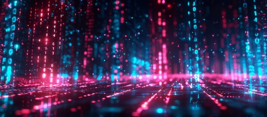 Fototapeta premium Futuristic Digital Data Stream and Binary Code Background for Technology and Innovation Concepts