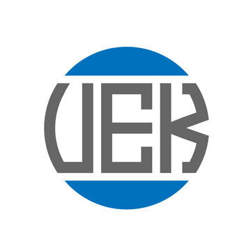 UEK letter logo design on white background. UEK creative initials circle logo concept. UEK letter design.