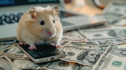 Hamster kombat game on cryptocurrency mining, concept of mini games on cryptocurrency earning