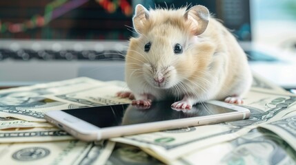 Hamster kombat game on cryptocurrency mining, concept of mini games on cryptocurrency earning