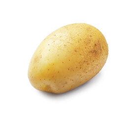 Tasty young boiled potato isolated on white