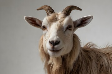 Toggenburg goat against white background