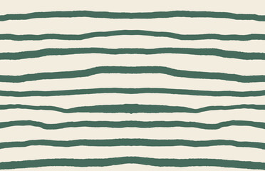 Seamless pattern with wavy horizontal green stripes. Vertical hand drawn lines. Vintage design for textile and wallpaper.