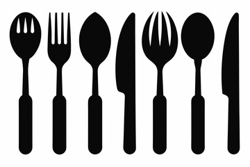 silhouette cutlery  icon vector illustration