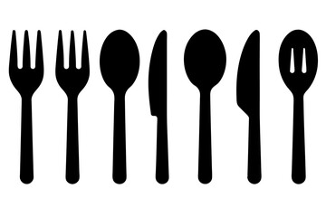 silhouette cutlery  icon vector illustration