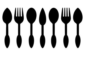 silhouette cutlery  icon vector illustration