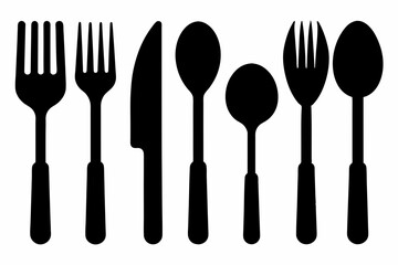 silhouette cutlery  icon vector illustration