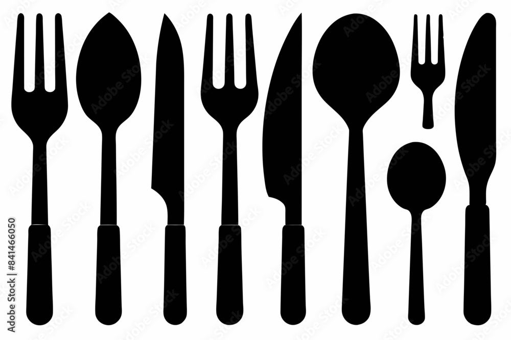 Poster silhouette cutlery icon vector illustration