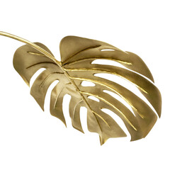 Shiny golden monstera leaf transparent png © Rawpixel.com