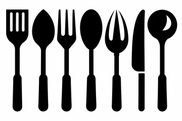 silhouette cutlery icon vector illustration