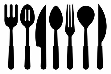 silhouette cutlery icon vector illustration