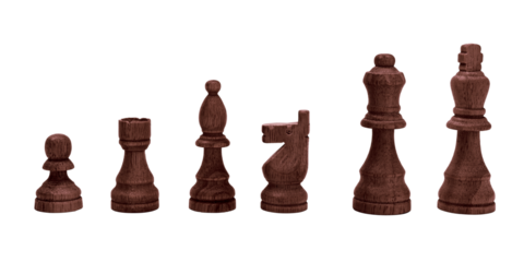 Dark wood chess pieces design element