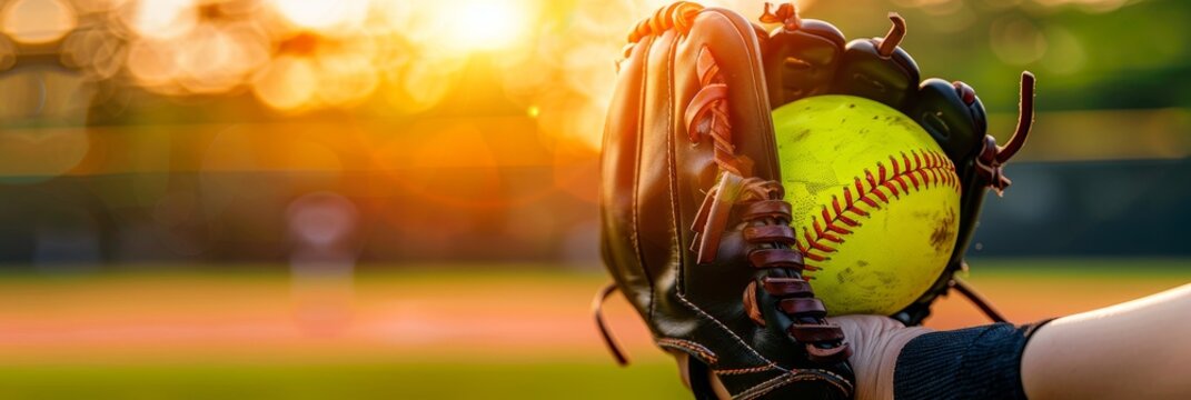 Intense softball pitcher at summer olympics, capturing fast pitch release moment in action