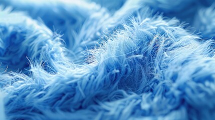 Obraz premium Macro view of a textured blue fluffy cloth abstract background