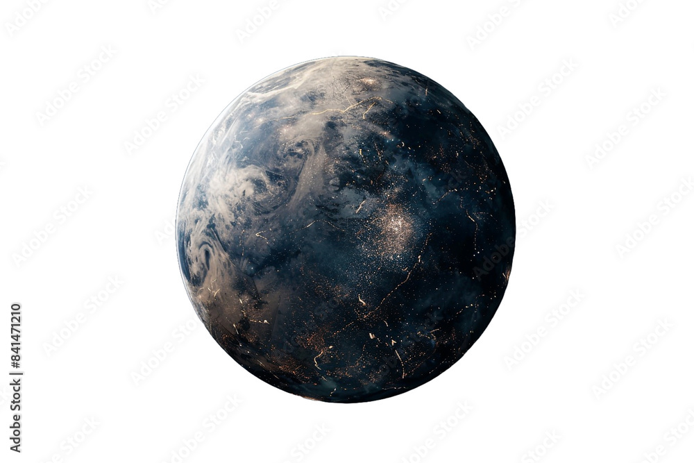 Poster planet in space isolated on transparent background