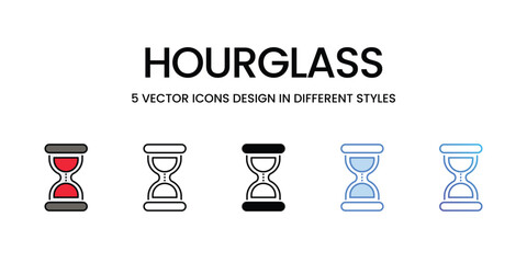Hourglass icons vector set stock illustration.