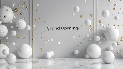 Grand Opening Celebration with White Space Background - Festive Event Concept