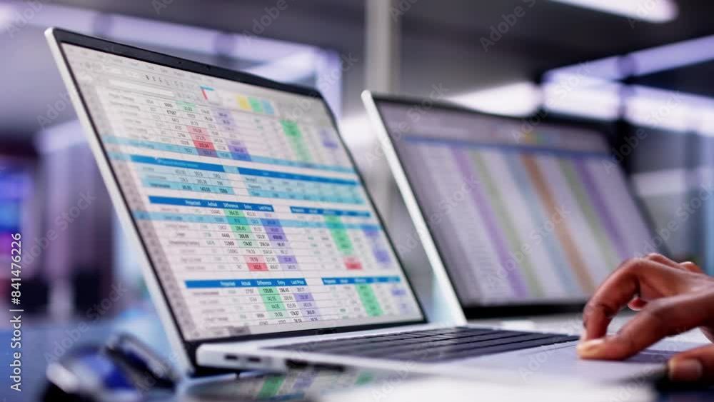 Poster Calculating electronic medical accounts and codes in a black office using a spreadsheet