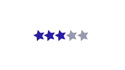 Three rating star isolated on white background. Customer feedback concept. illustration.