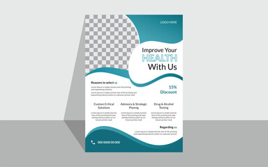 Creative modern Medical flyer.a4 size design. Simple design, creative and clean flyer template. Horizontal mockup. Nice layout, For professional business.