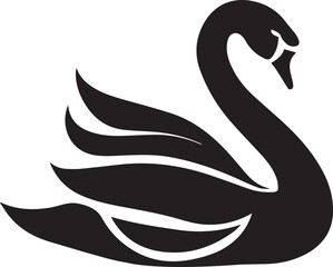 swan silhouette vector isolated on a white background 