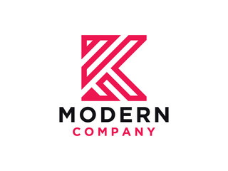 Letter K logo design template.