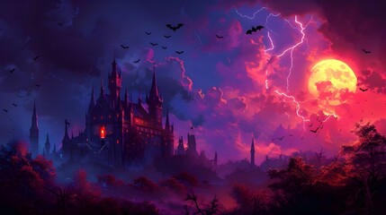 Haunted Castle at Dusk Ai generated