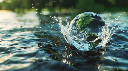 saving water and world environtmental protection conecpt