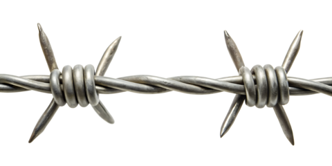  A barbed wire isolated on white background,PNG AI GENERATED