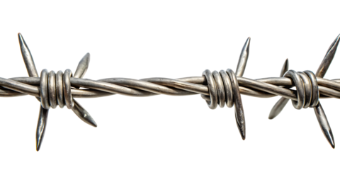  A barbed wire isolated on white background,PNG AI GENERATED
