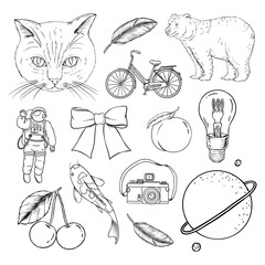 Mix stickers set design element