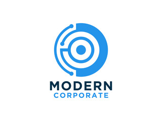 Letter C vector minimalism line logo design.