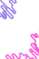 Pink and purple neon abstract border design element