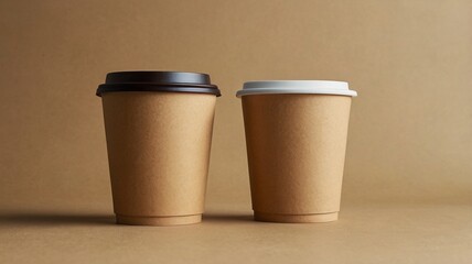 empty brown paper cup isolated, eco friend