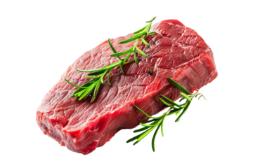 Raw beef steak isolated on transparent background