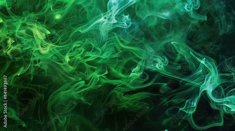Aufkleber movement patterns of green smoke in background graphics