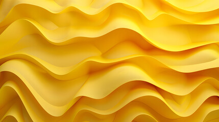 Obraz premium 3d render of yellow paper waves. close up. abstract background 
