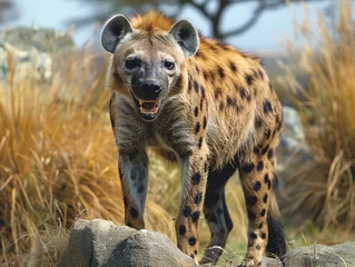  Spotted Hyena Roaring in Natural Habitat © pavlofox