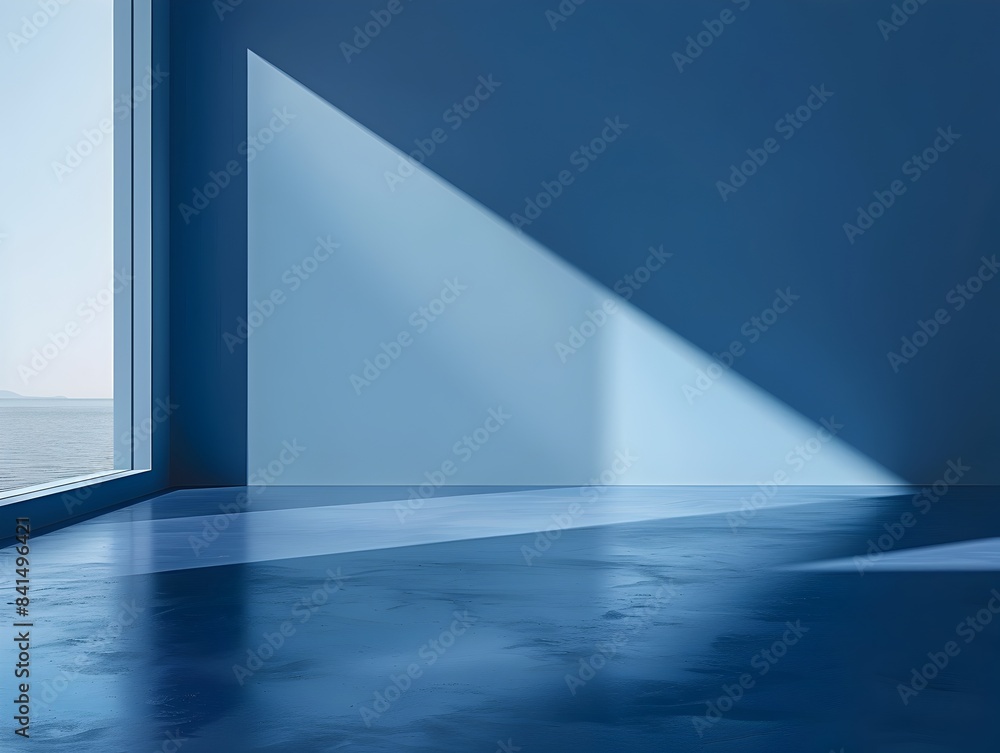 Poster gradient blue empty backdrop for modern product display or presentation