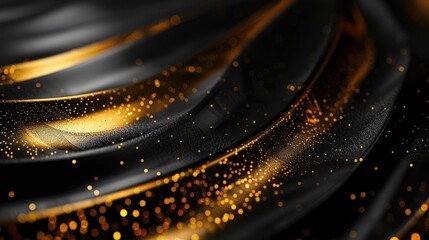 Black and gold award background, creative concept for premium wedding cards and luxury event invitations. Ideal for grand celebrations.