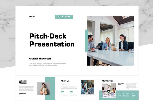 Green and Blue Pitch Deck Presentation