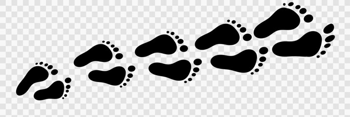 human foot print icon, Human step footprints vector isolated set on white background. Children's and adults footprints of barefoot person. Human feet. footprint, newborn, kids feet sign,  eps 10