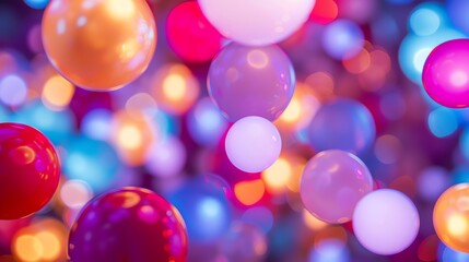 Floating in a sea of vibrant colors, these translucent spheres create a mesmerizing visual symphony.