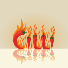 vector illustration of chili writing from a picture of chili