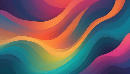 Obraz premium Smooth gradient background cyan pink orange yellow color abstract wave backdrop, banner poster header design