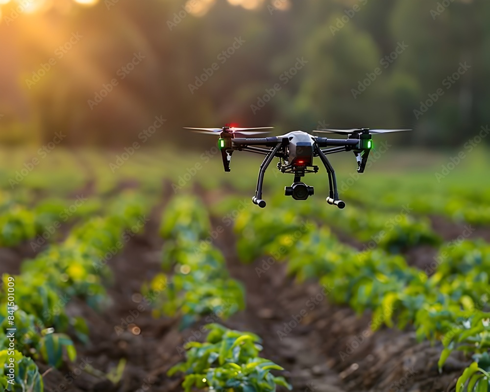 Poster automated smart agriculture drone monitoring innovative irrigation system for optimized crop product