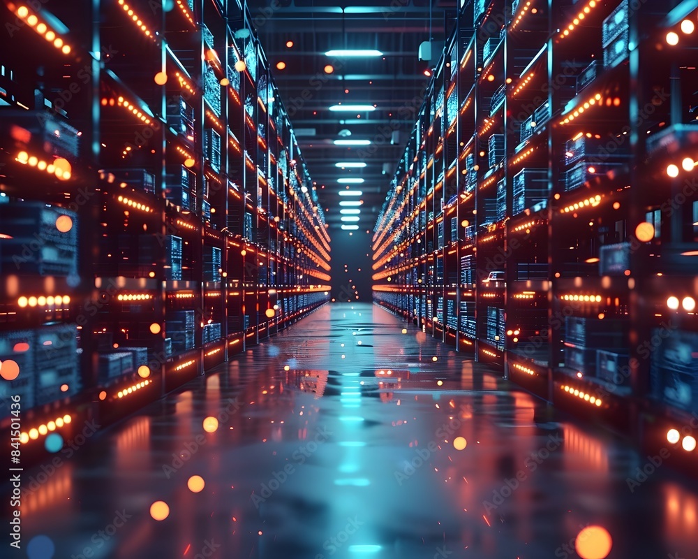 Poster ai driven automated logistics center with optimized inventory management system