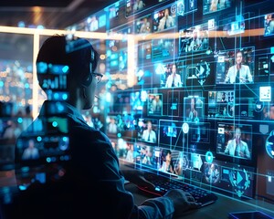 Virtual with Remote Team Members Using Holographic Interfaces for Futuristic Digital Communication and Workspace